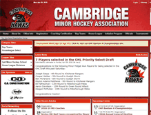 Tablet Screenshot of cambridgeminorhockey.com